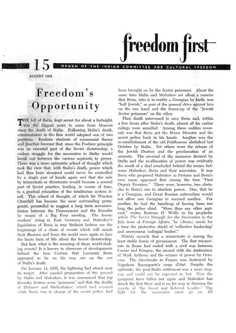 First page of Freedom First