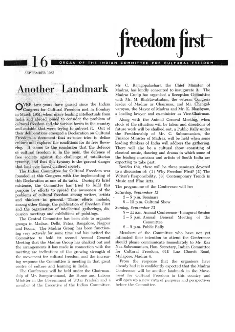 First page of Freedom First