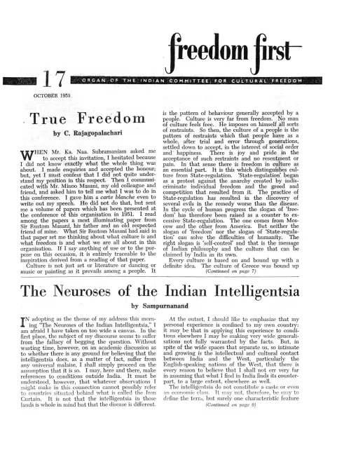 First page of Freedom First