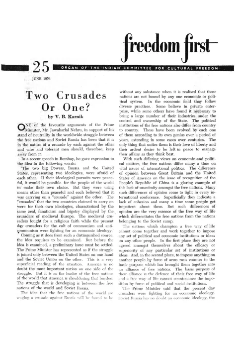 First page of Freedom First