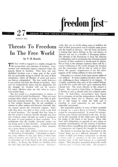 First page of Freedom First