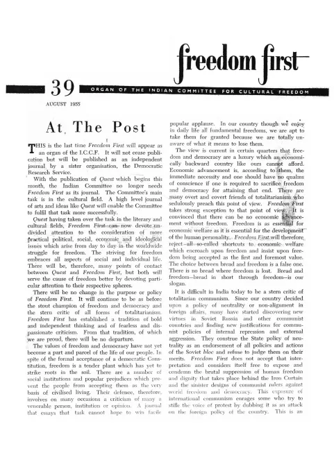 First page of Freedom First