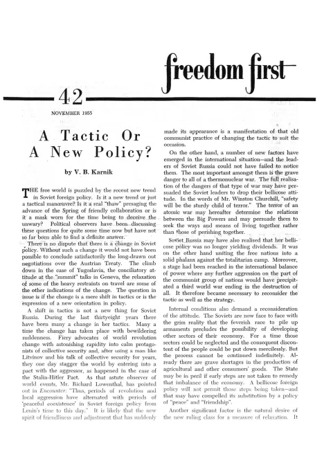 First page of Freedom First