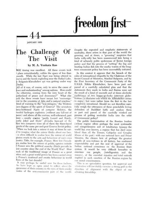 First page of Freedom First