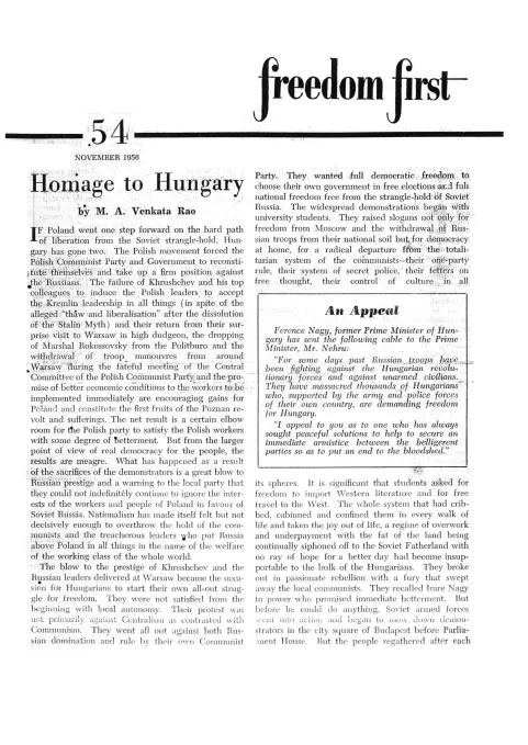 First page of Freedom First