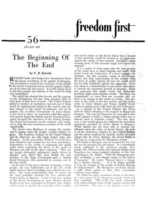 First page of Freedom First