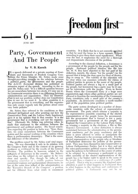 First page of Freedom First