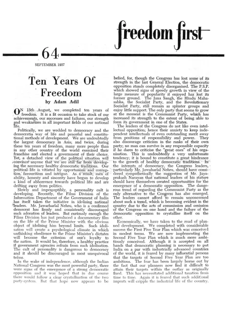 First page of Freedom First