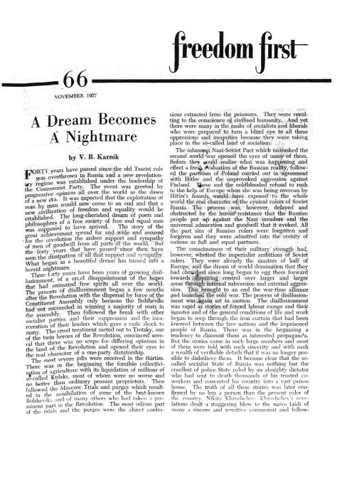 First page of Freedom First