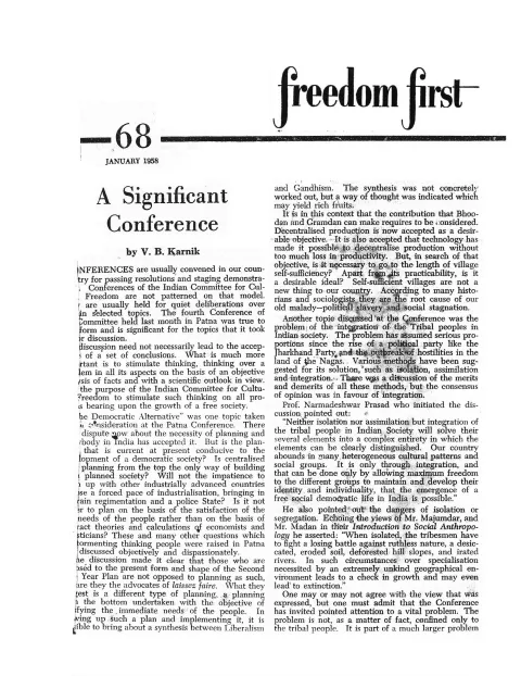 First page of Freedom First