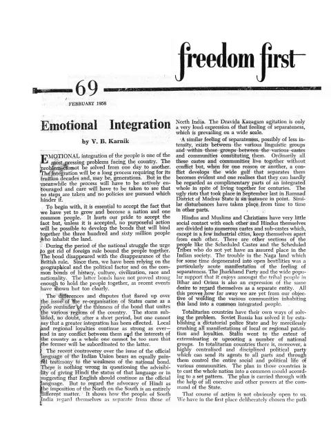 First page of Freedom First