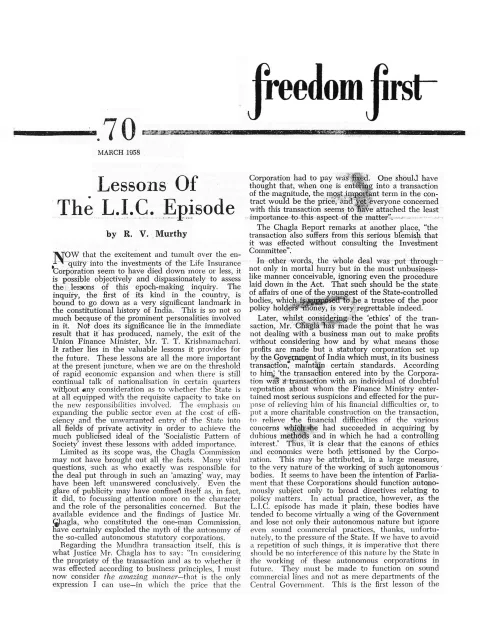 First page of Freedom First