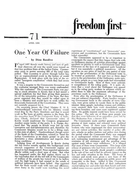 First page of Freedom First