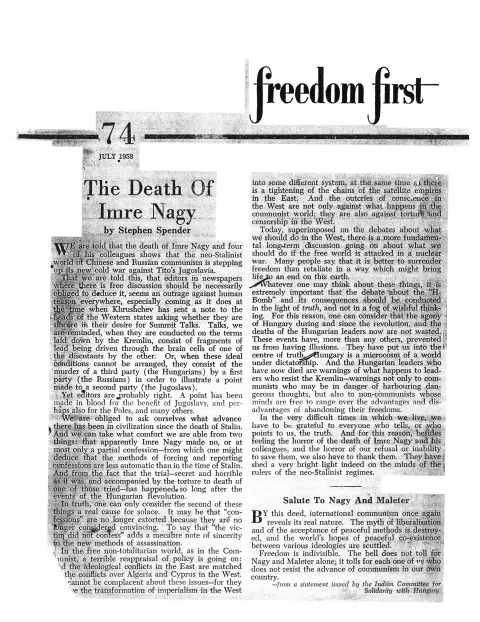 First page of Freedom First