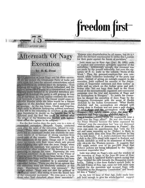 First page of Freedom First