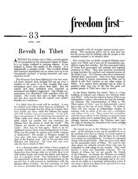 First page of Freedom First