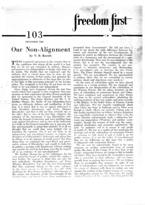 First page of Freedom First