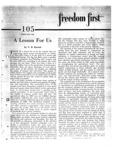 First page of Freedom First