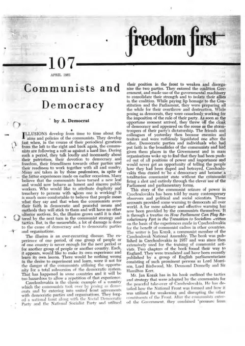 First page of Freedom First