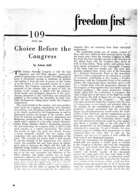 First page of Freedom First
