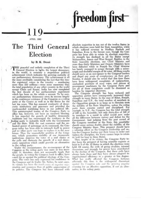 First page of Freedom First