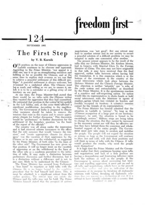 First page of Freedom First