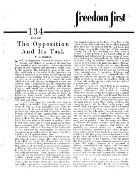 First page of Freedom First