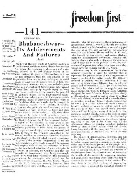 First page of Freedom First