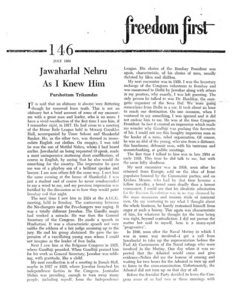 First page of Freedom First