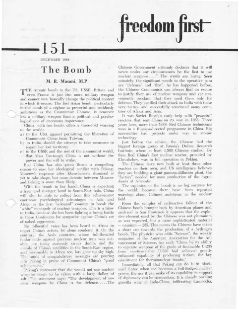 First page of Freedom First