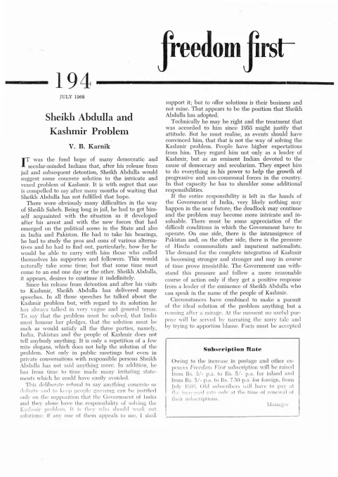 First page of Freedom First